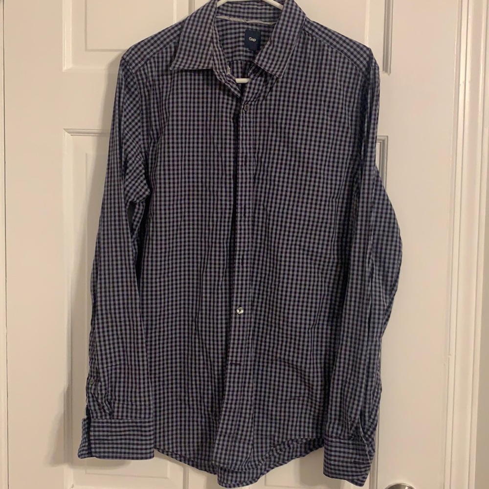 Gap, Men dress shirt plaid, medium